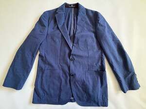 Hart Schaffner Marx Blazer Mens Blue Check Two Button Unlined Y2K Office